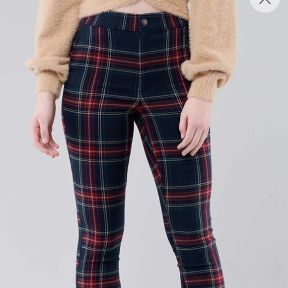 Hollister Pants - Ultra High-Rise Plaid Super Skinny Pants